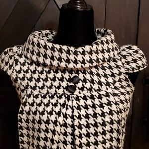 Houndstooth print winter dress